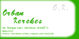 orban kerekes business card